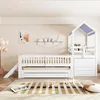 Merax Kinderbett 90x200 cm mit Ausziehbett 90x190, Hausbett Produktbild-Vorschau 2