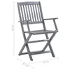Klappbare Gartenstühle 6 Stk. mit Sitzkissen Massivholz Produktbild-Vorschau 11