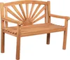 Gartenbank Teakholz 120 cm mit Motiv-Rückenlehne – massiv, Produktbild-Vorschau 1