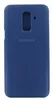 A blue Samsung flip cover for a Samsung Galaxy A6+ Plus (2018) phone is shown from the back. Anteprima dell’immagine prodotto