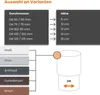 A diagram showing product variants and options for a downspout connector. Produktbild-Vorschau