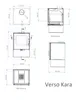 Technical drawings and dimensions of a fireplace. Anteprima dell’immagine prodotto