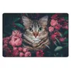 MuchoWow® Schreibtischunterlage Katze - Blumen - Tiere - Produktbild-Vorschau 1