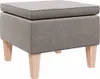 vidaXL Hocker mit Holzbeinen Taupe Stoff Produktbild-Vorschau 1