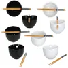 4er Set Soft Ramenschalen 500ml Schwarz & Weiß mit Produktbild-Vorschau 5
