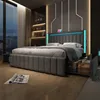 Boxspringbed 160x200 cm met LED-verlichting, 3 USB-poorten Productafbeelding-voorbeeld 14