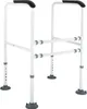 A white toilet support frame with black handles and gray feet is shown against a white background. Podgląd zdjęcia produktu