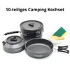 Camping Kochset 10-teilig – Outdoor Topfset mit Produktbild-Vorschau 1