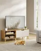 A living room scene with a TV stand, TV, and a cat. Produktbild-Vorschau