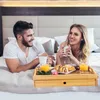 Relaxdays Bambus Serviertablett, entnehmbare Schublade, Produktbild-Vorschau 2