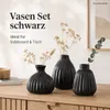 Vaso Esko in porcellana nero opaco H 12 cm Set di 3 Anteprima dell’immagine prodotto 2