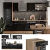 Küchenzeile Vicco R-Line Schwarz Hochglanz/Goldkraft Eiche Produktbild-Vorschau 4