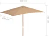 vidaXL Slnečník s drevenou tyčou 200x300 cm Taupe Náhľad obrázku produktu 6