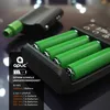 A close-up of a battery charger with multiple green batteries inserted, and a separate black and green device in the background. Produktbild-Vorschau