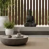 Relaxdays Buddha Figur sitzend, 52 cm, Gartenfigur, Vintage Produktbild-Vorschau 3