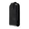 A black leather flip case for a smartphone, shown from the side. Náhľad obrázku produktu