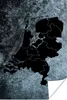 MuchoWow® Poster Karte - Niederlande - Grau 40x60 cm - Produktbild-Vorschau 1
