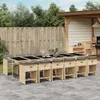 Möbel 13-tlg. Garten-Essgruppe mit Kissen Beigemischung Produktbild-Vorschau 1