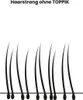 Illustration of hair strands growing from the scalp, with text indicating 'Hair strand without TOPPIK'. Anteprima dell’immagine prodotto