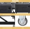 A collage of four close-up images showcasing different features of a gray sofa. Anteprima dell’immagine prodotto