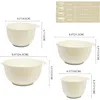 Rührschüssel Set 4-teilig Kunststoff Beige stapelbar Produktbild-Vorschau 3