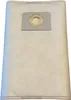 A white vacuum cleaner bag with a gray and tan connector piece. Produktbild-Vorschau