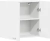 A white cabinet with two doors is open, revealing two shelves inside. Anteprima dell’immagine prodotto