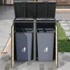 Abri pour 2 poubelles de 240 litres, habillage en acier Voir les images du produit 10