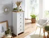 Príborník s 5 zásuvkami 53x114x39 cm komoda biela / dub Náhľad obrázku produktu 2