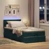 Ottoman-Bett mit Matratze & LEDs Dunkelgrün 90x190 cm Samt Produktbild-Vorschau 2