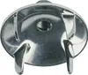 A close-up, top-down view of a polished metal accessory for a hand blender. Produktbild-Vorschau