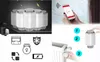 A collage of images showing smart thermostats, a smartphone app interface, and icons representing features. Produktbild-Vorschau