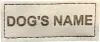 A close-up of a label with the text "DOG'S NAME" printed on it. Anteprima dell’immagine prodotto