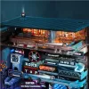 Close-up view of a complex 3D puzzle marble run with intricate details and lighting. Produktbild-Vorschau