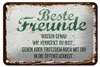 Blechschild Spruch 12x18cm Beste Freunde wissen grün braun Produktbild-Vorschau 1