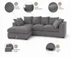 Ecksofa Links DIVERS 3-Sitzer Cord Grau 212x166 cm L Sofa Produktbild-Vorschau 2