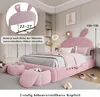 Letto imbottito 140x200cm, letto matrimoniale, letto Anteprima dell’immagine prodotto 5