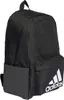 A black Adidas backpack with a gray front pocket and a white Adidas logo. Anteprima dell’immagine prodotto