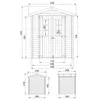Technical drawing with dimensions of a wooden shed. Anteprima dell’immagine prodotto