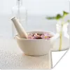 MuchoWow® Poster Ein Mörser mit rosa Blütenblättern 75x75 Produktbild-Vorschau 1
