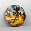 Wanduhr - Rund - Glasuhr - Meer Strand Palme - 40x40cm - Produktbild-Vorschau 4