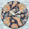 Wanduhr aus Glas Rund fi 30 Paisley blau Quarz Deko Produktbild-Vorschau 1