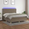 Boxspringbett mit Matratze & LED Taupe 160x200 cm Stoff Produktbild-Vorschau 2