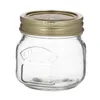 A clear glass jar with a gold screw-on lid, presented on a white background. Produktbild-Vorschau