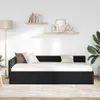 vidaXL Eckbettgestell mit Kopfteil Schwarz 100 cm x 200 cm Produktbild-Vorschau 3