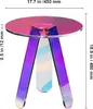 A close-up product shot of a modern iridescent side table with dimensions marked. Anteprima dell’immagine prodotto