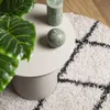 vidaXL Teppich Shaggy Hochflor Modern Creme und Schwarz Ø Produktbild-Vorschau 7