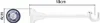 A diagram showing the dimensions of a curtain rod bracket and its length. Podgląd zdjęcia produktu