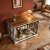 Hundekäfig Möbel, 119 cm Hundebox Möbel, 2 Türen, Weiß Produktbild-Vorschau 4