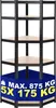 CLP Eckregal Flint schwarz 100x80x180 cm Produktbild-Vorschau 1